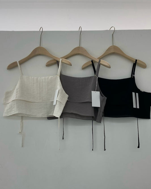 TP814- layering Camisole Top | Ivory | Grey | Black
