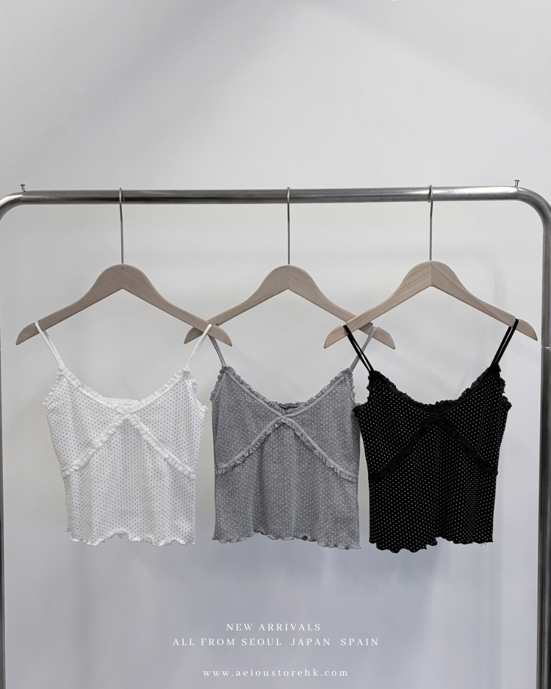 TP769- Small Dot Lace Vest | White | Grey | Black