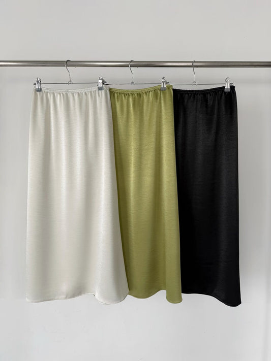 SK157- Extra Comfortable Skirt | Ivory | Lime | Black