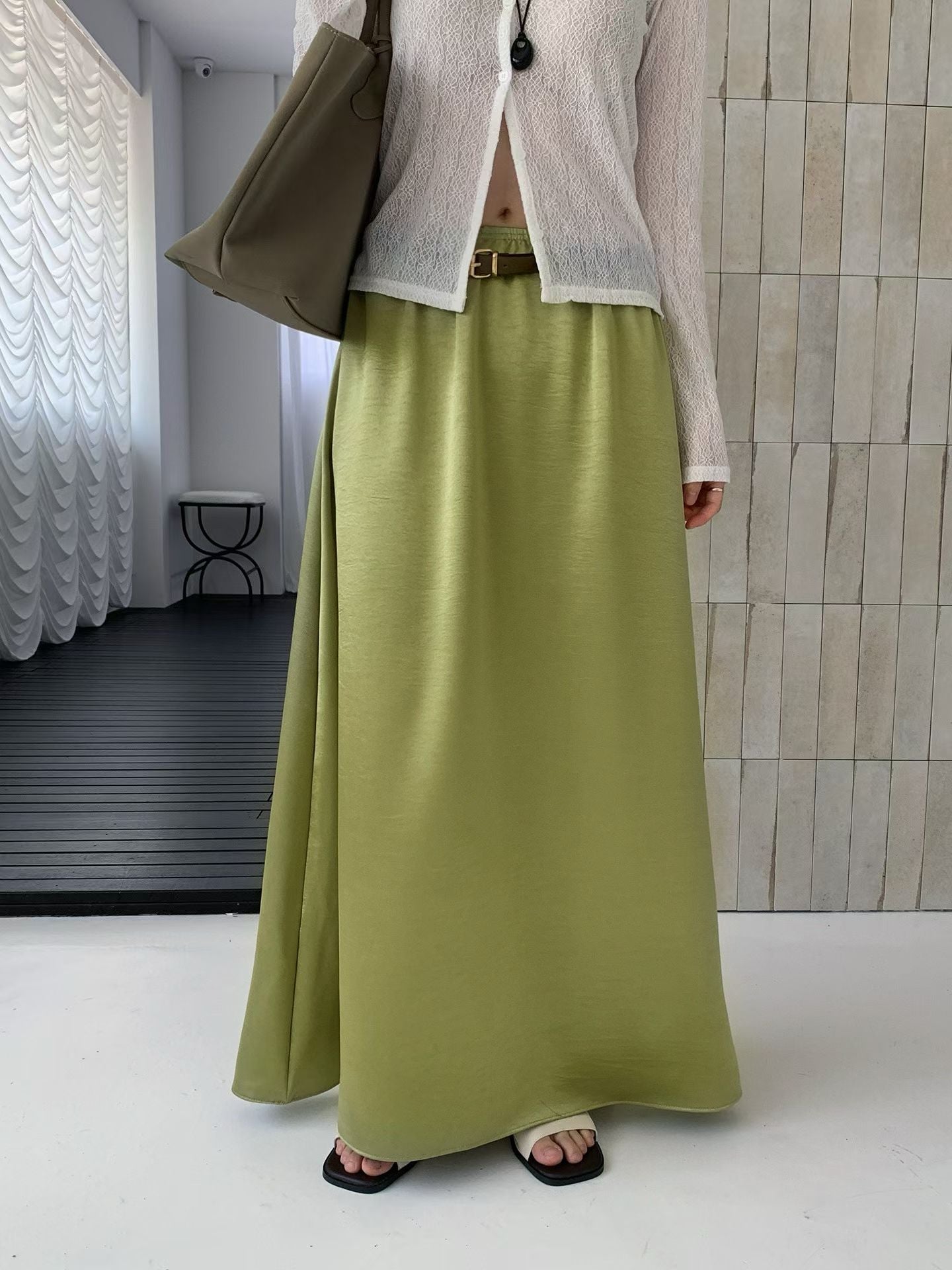 SK157- Extra Comfortable Skirt | Ivory | Lime | Black