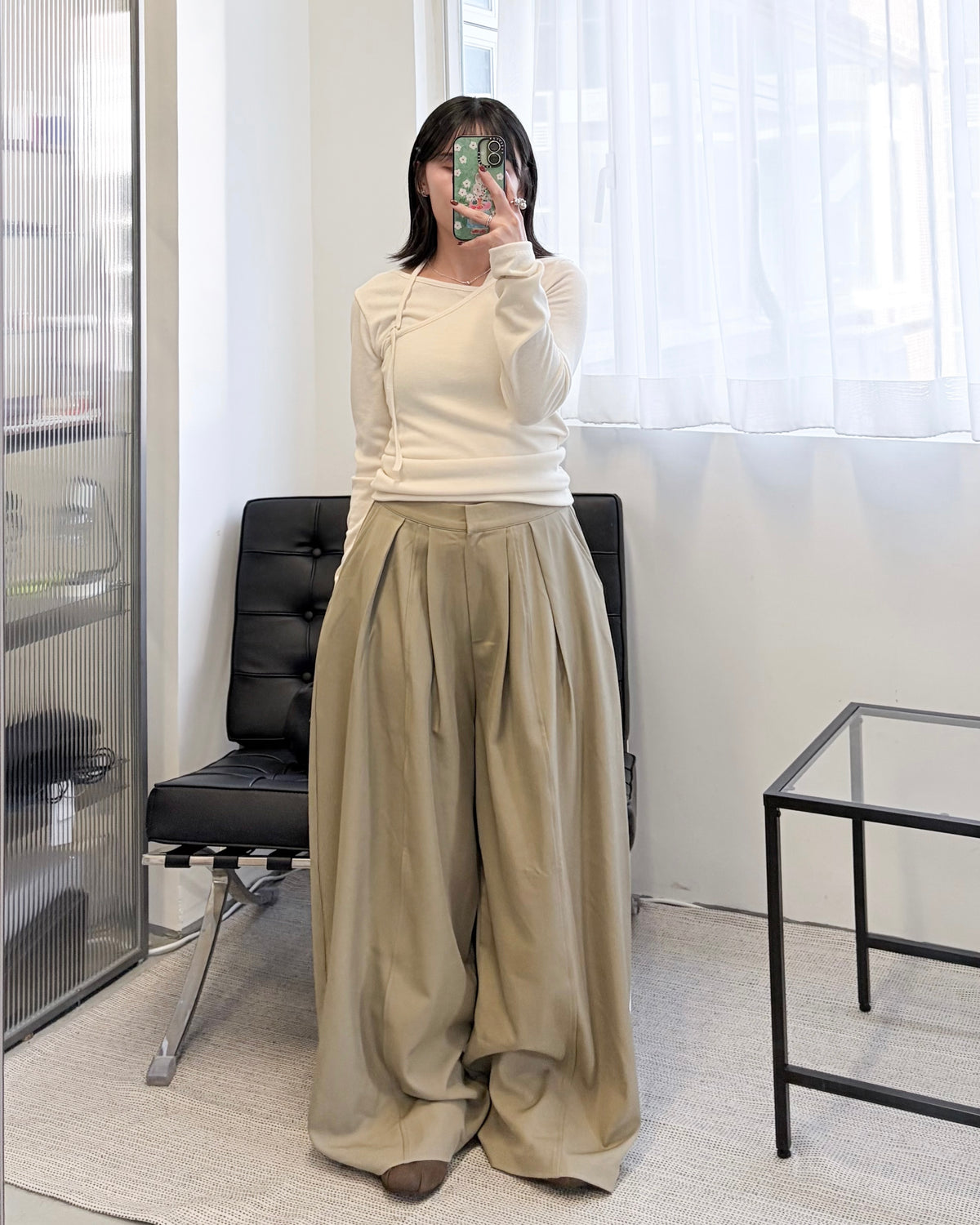 TP850- 2 layer V Neck Top | Ivory | Grey | Brown | Black