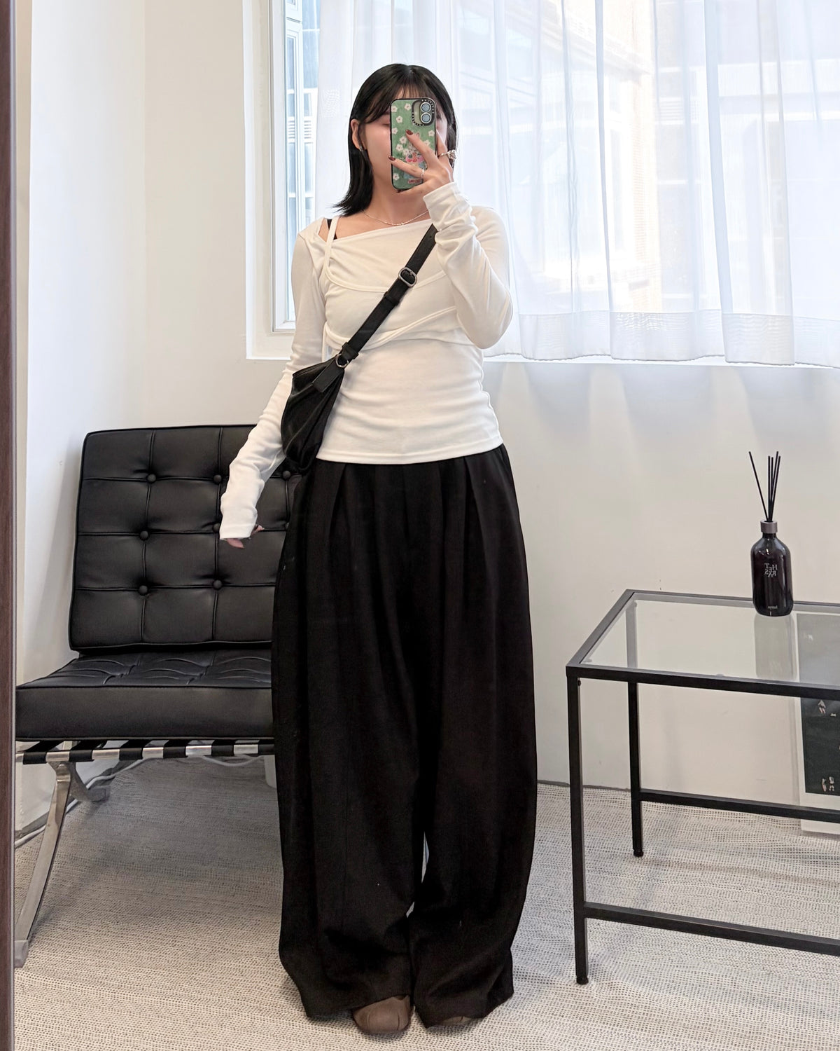 PT128- Wide Trousers Pants | Beige | Grey | Black