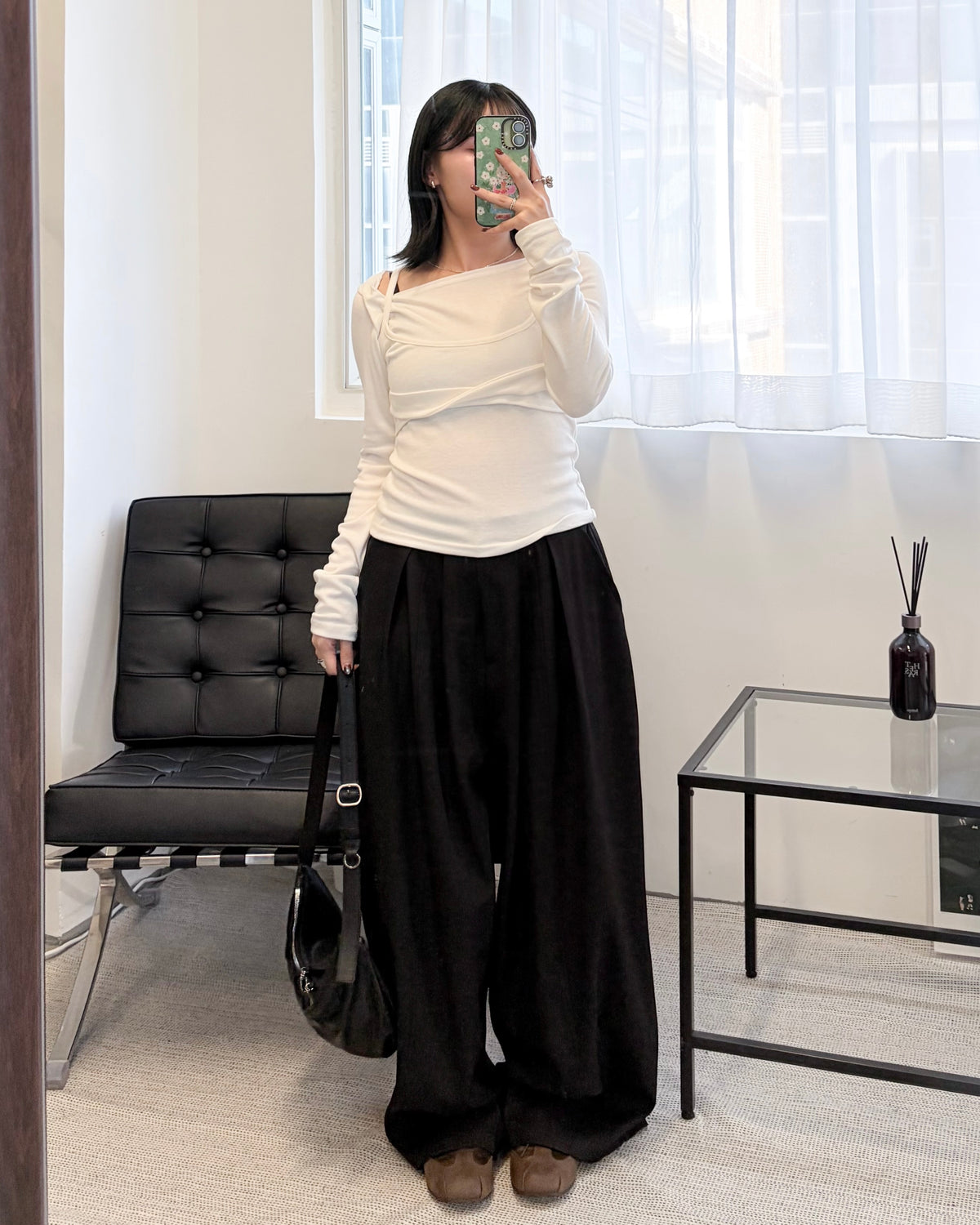 PT128- Wide Trousers Pants | Beige | Grey | Black