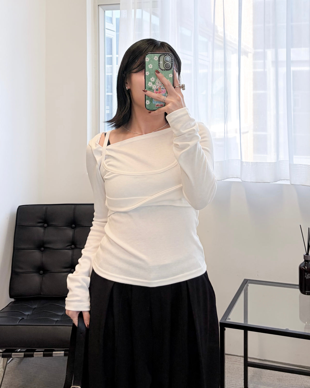 TP851- Long Sleeve Top Layered | White | Grey | Black
