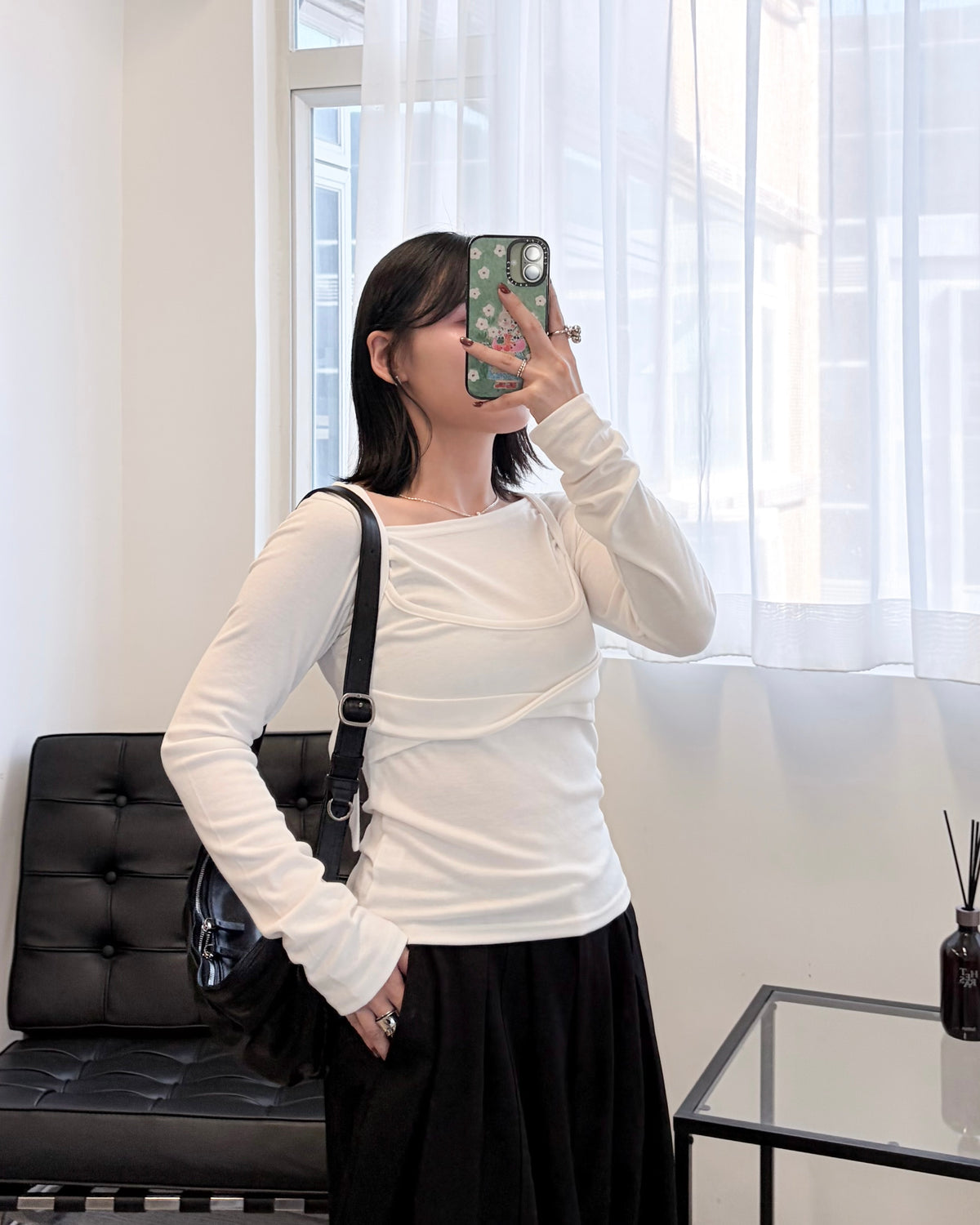TP851- Long Sleeve Top Layered | White | Grey | Black