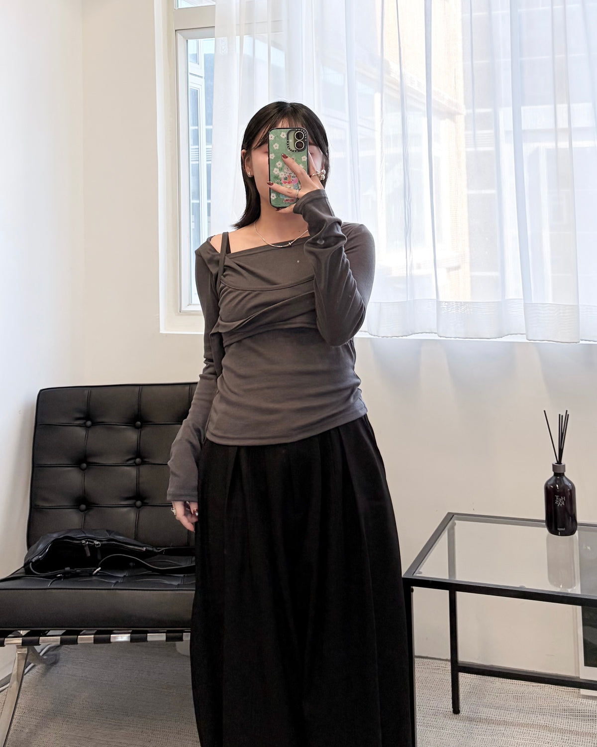 TP851- Long Sleeve Top Layered | White | Grey | Black