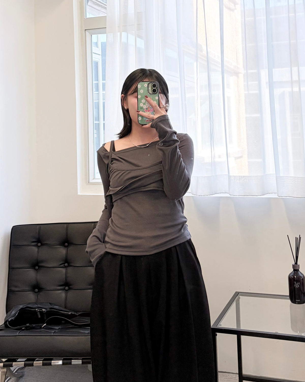 TP851- Long Sleeve Top Layered | White | Grey | Black