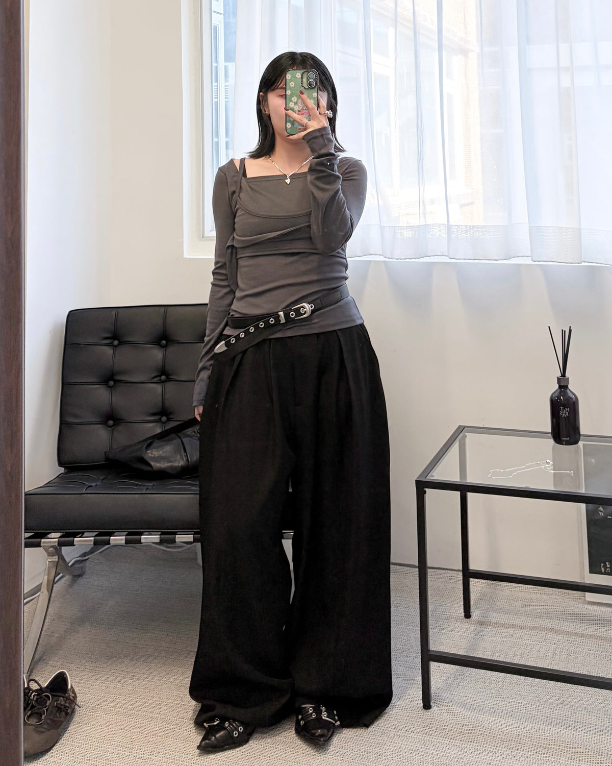 PT128- Wide Trousers Pants | Beige | Grey | Black
