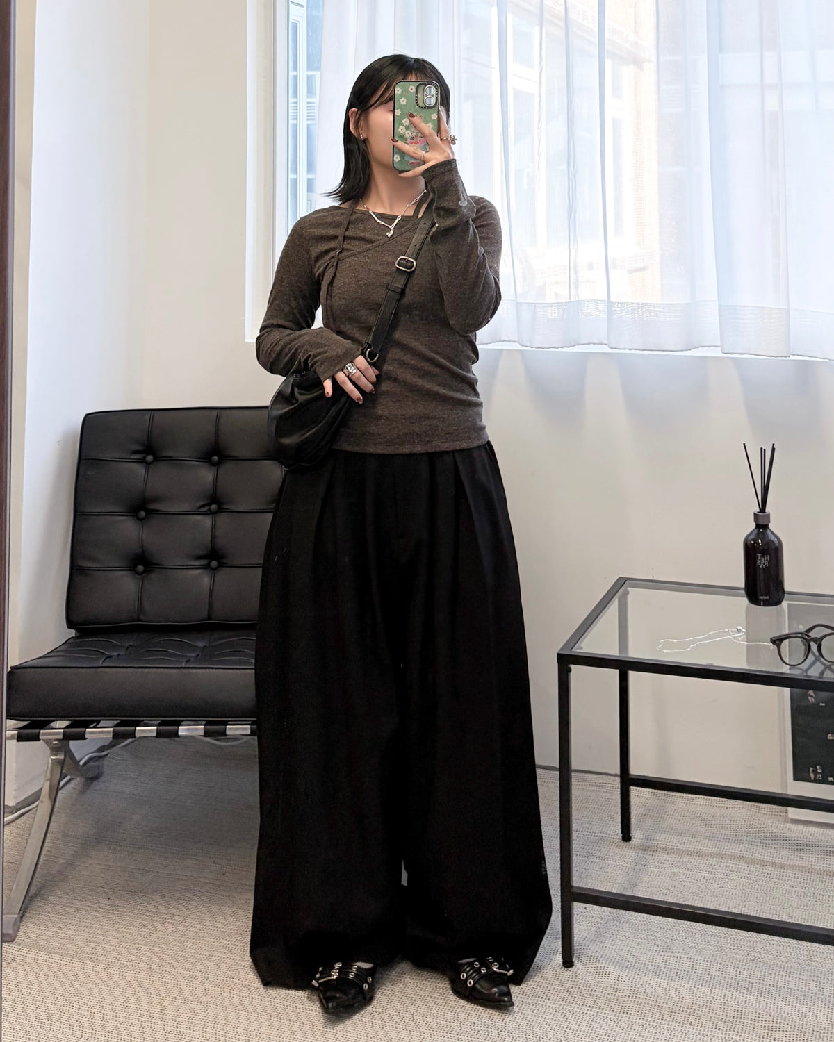 TP850- 2 layer V Neck Top | Ivory | Grey | Brown | Black