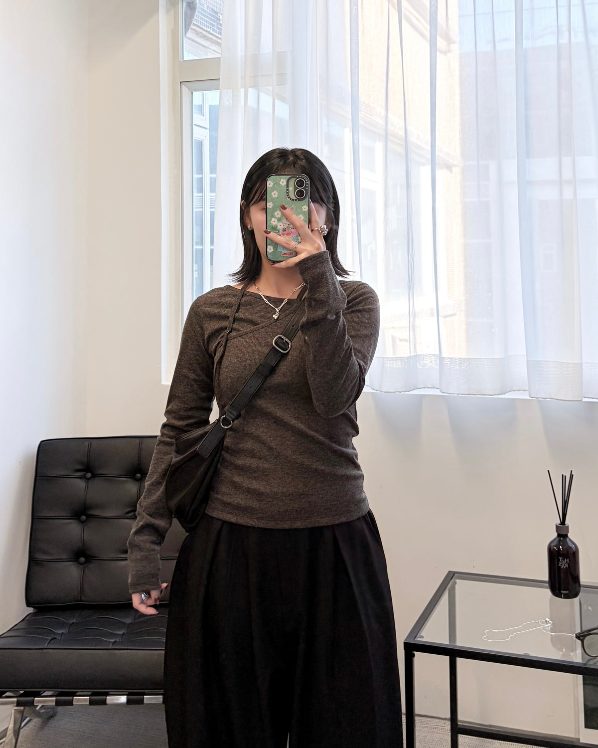 TP850- 2 layer V Neck Top | Ivory | Grey | Brown | Black