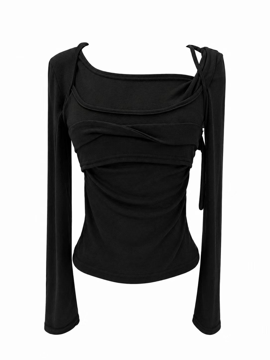 TP851- Long Sleeve Top Layered | White | Grey | Black
