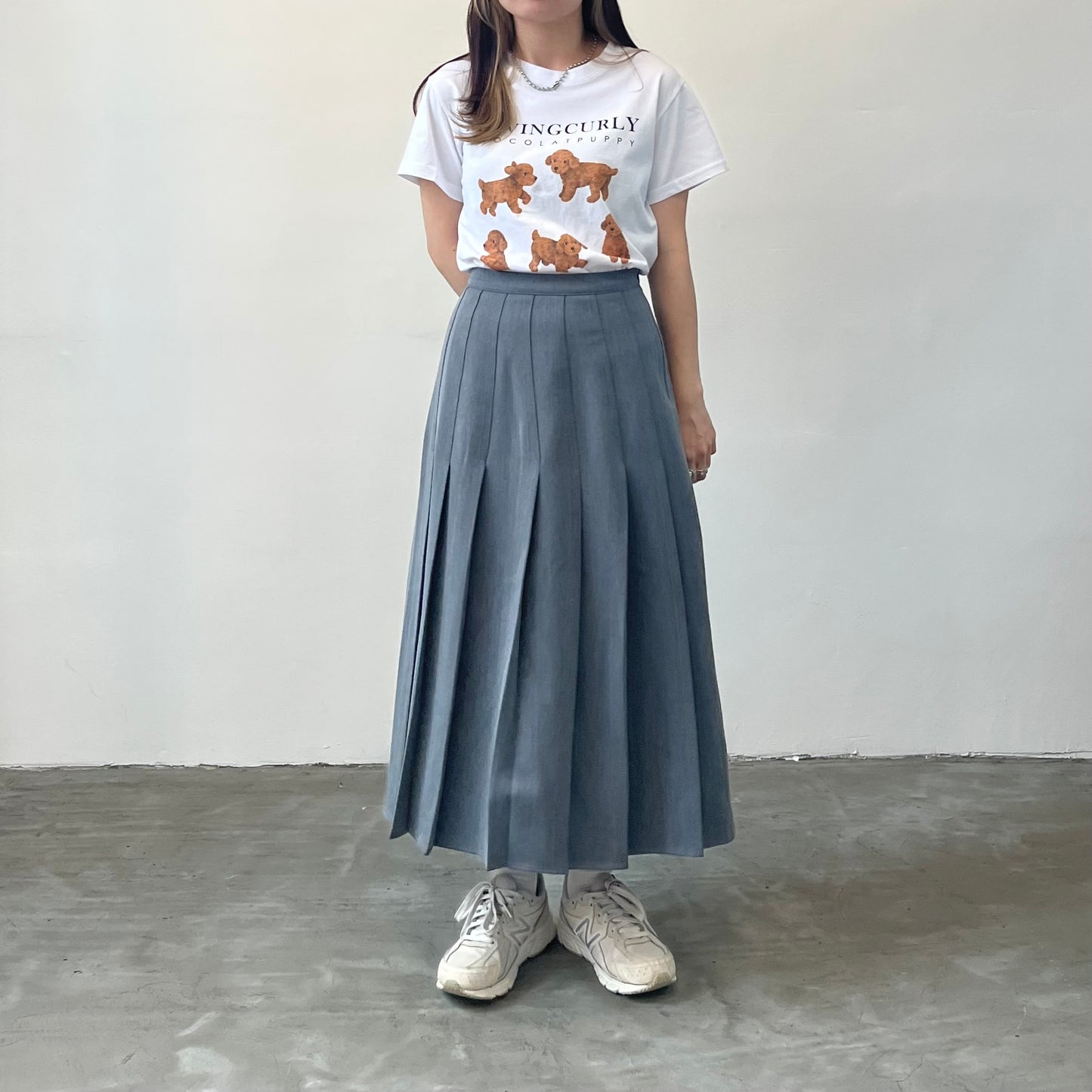SK18- Pleated Skirt | Grey | Black