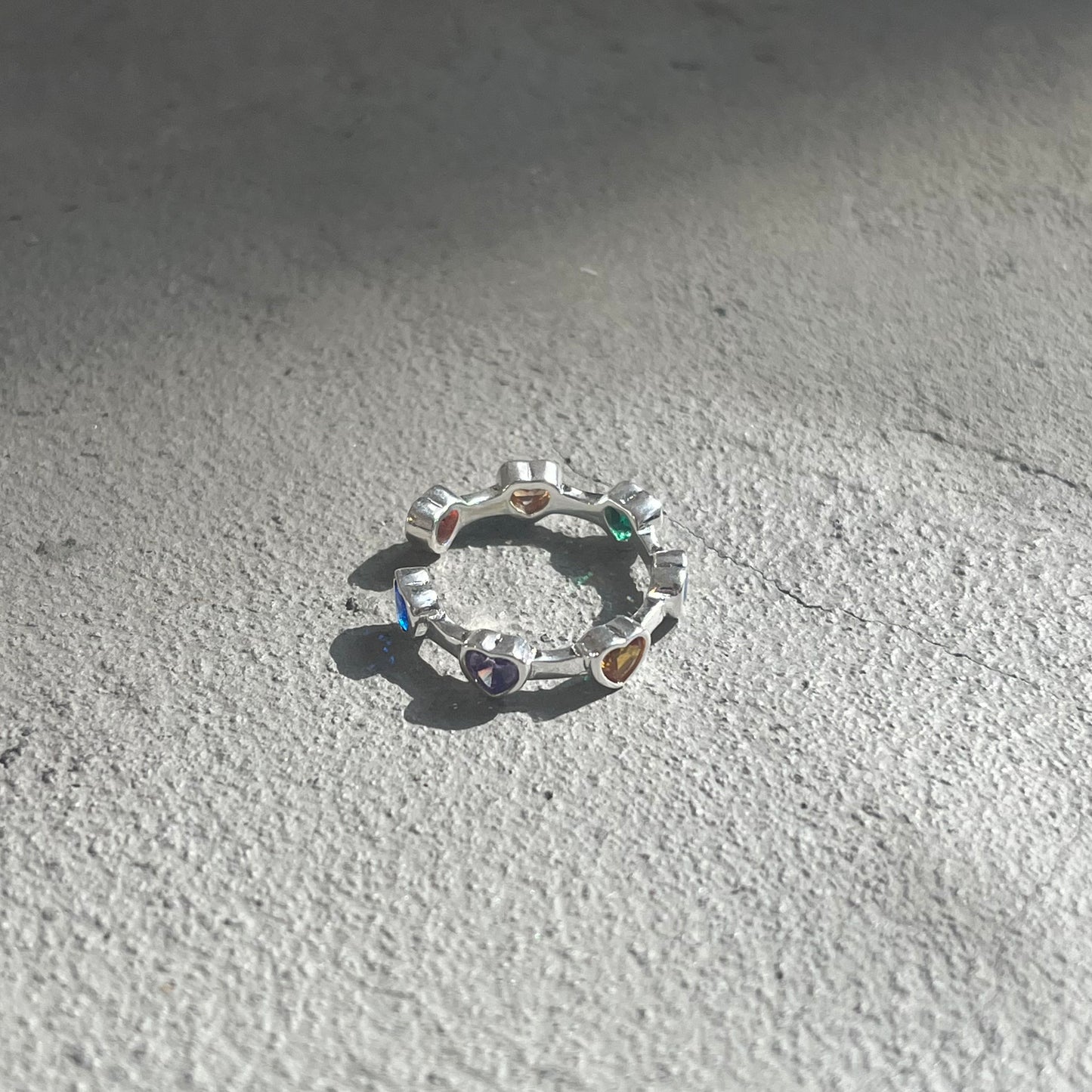 AC33- S925 Crystal Heart Ring