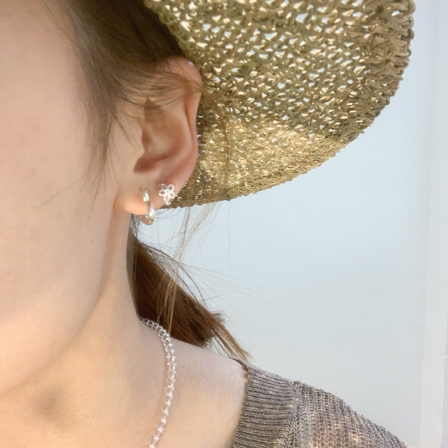 S925 little flower earring